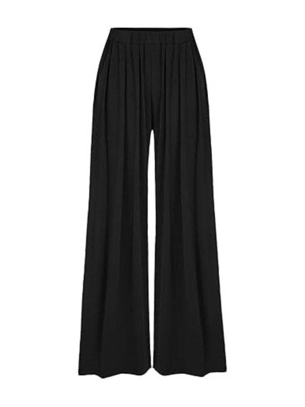 CIDER Women's Palazzo Wide Leg Soft Pull-On Pant Size L In Black